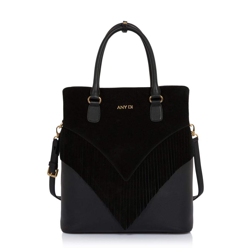 ANY-DI  - BAG L - FRINGES   BLACK